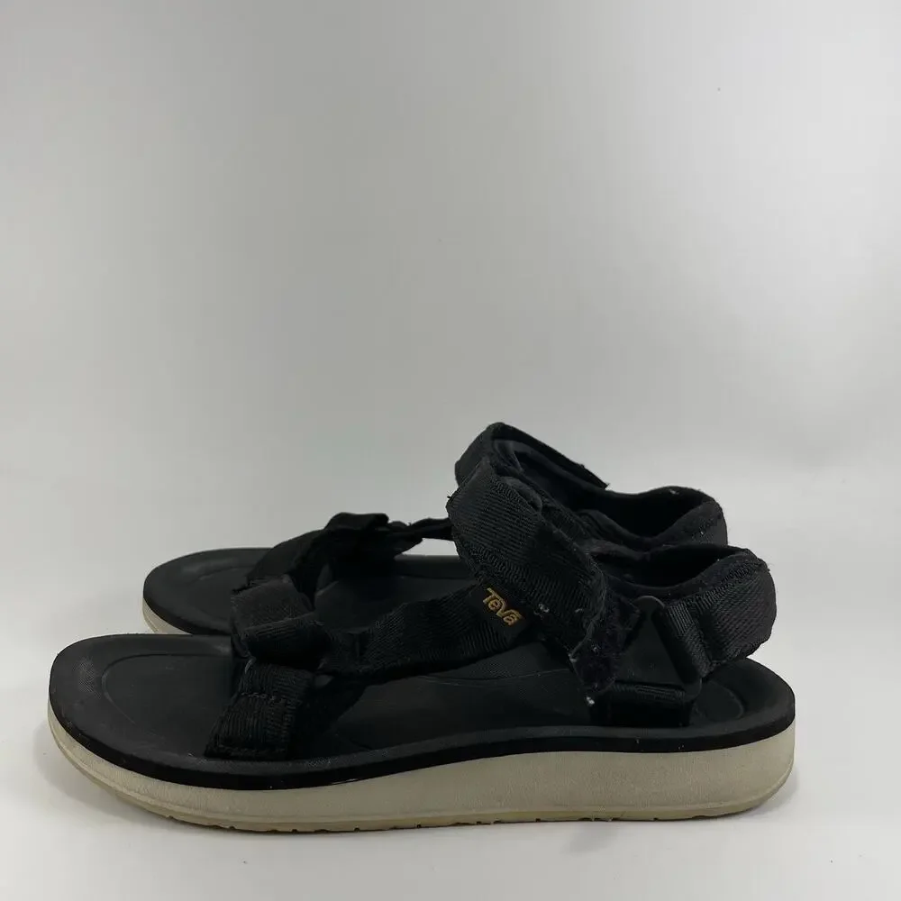 Teva Universal Premier Strappy Active Sandals Womens Size 6 Black Wedge Sole